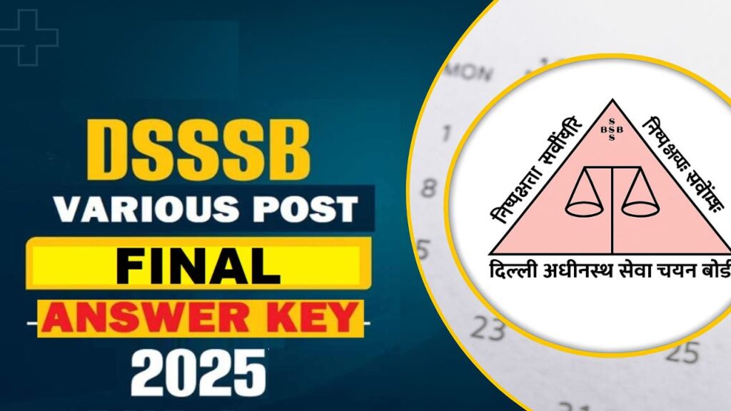 DSSSB Answer Key 2025 August