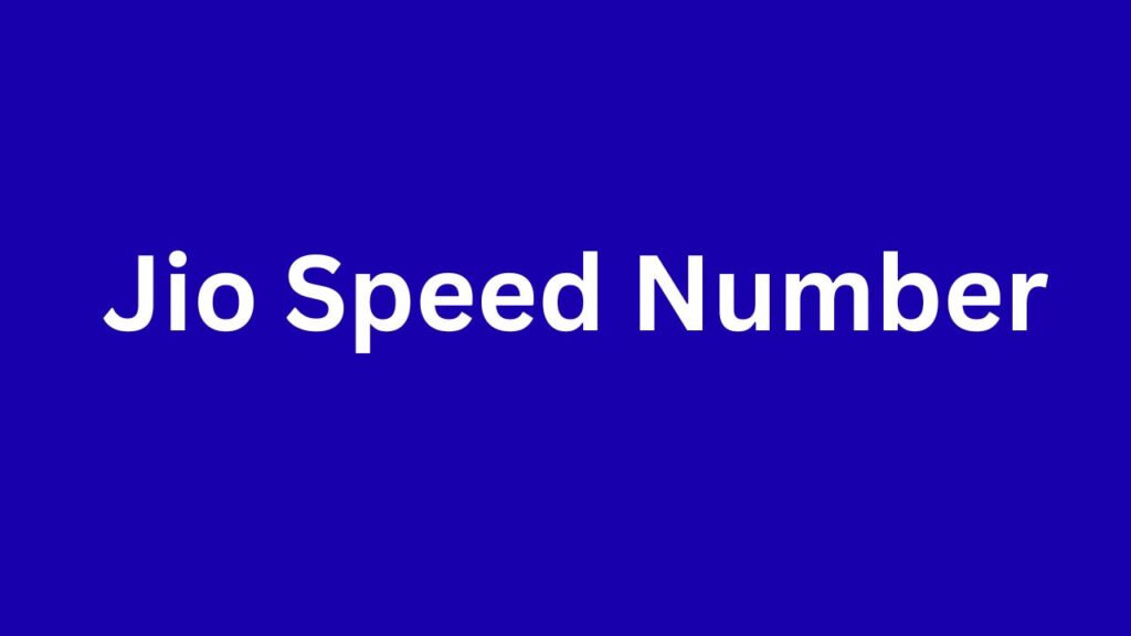 Jio speed number